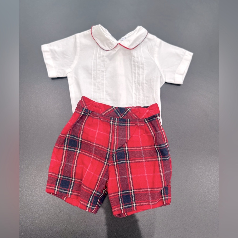 Tartan Shirt & Short set. Worn only once, great condition.